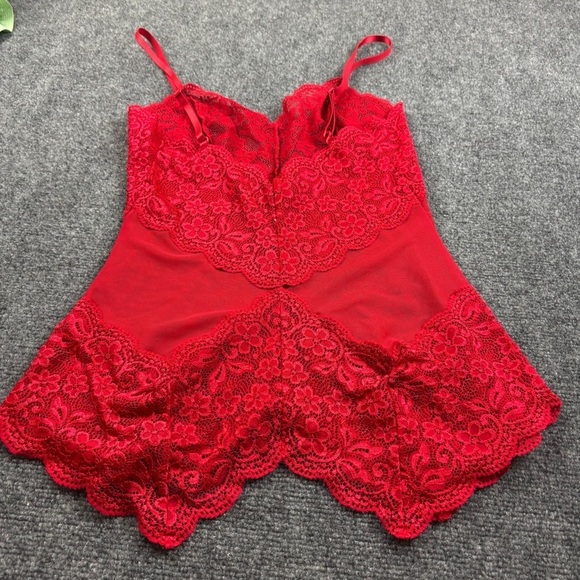 Red Lace Lingerie Spaghetti Strap V-Neck size Medium - Picture 2 of 5